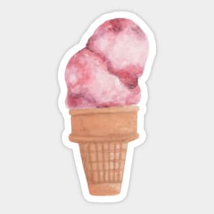 Waffle ice cream watercolor Sticker